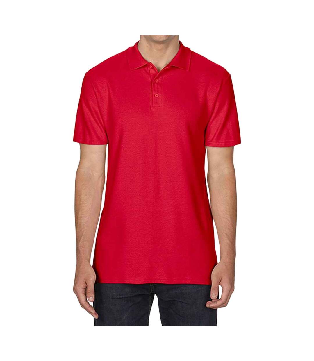 Unisex adult softstyle polo shirt red Gildan-1