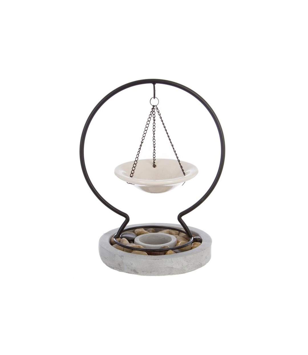 Brûle-Parfum Suspendu Pierres 21cm Gris-1