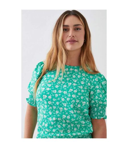 Dorothy Perkins Womens/Ladies Ditsy Print Shirred Top (Green) - UTDP1896