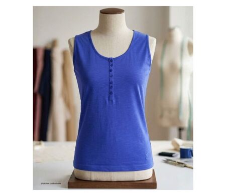 Débardeur femme DALTON5 MAYFLOWER – Top col tunisien en coton flammé pour une fraîcheur absolue