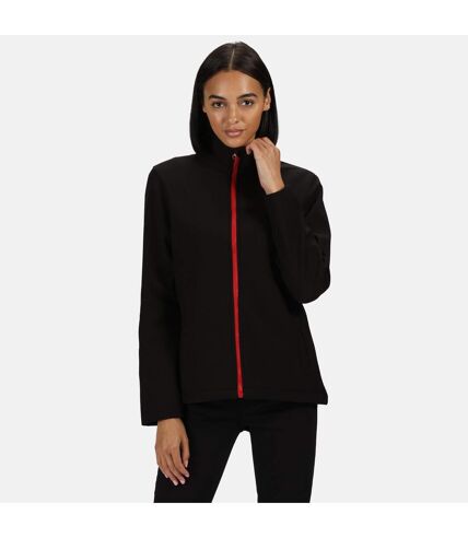 Regatta Standout Womens/Ladies Ablaze Printable Soft Shell Jacket (Black/Classic Red)