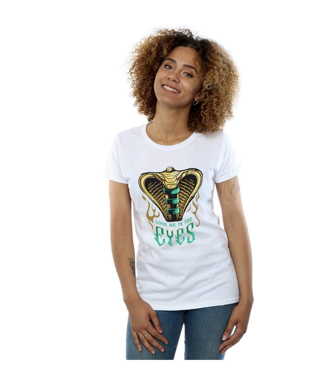 Disney T-shirt en coton Femmes/Dames Aladdin Movie Jafar Snake Eyes (Blanc) - UTBI6512-2