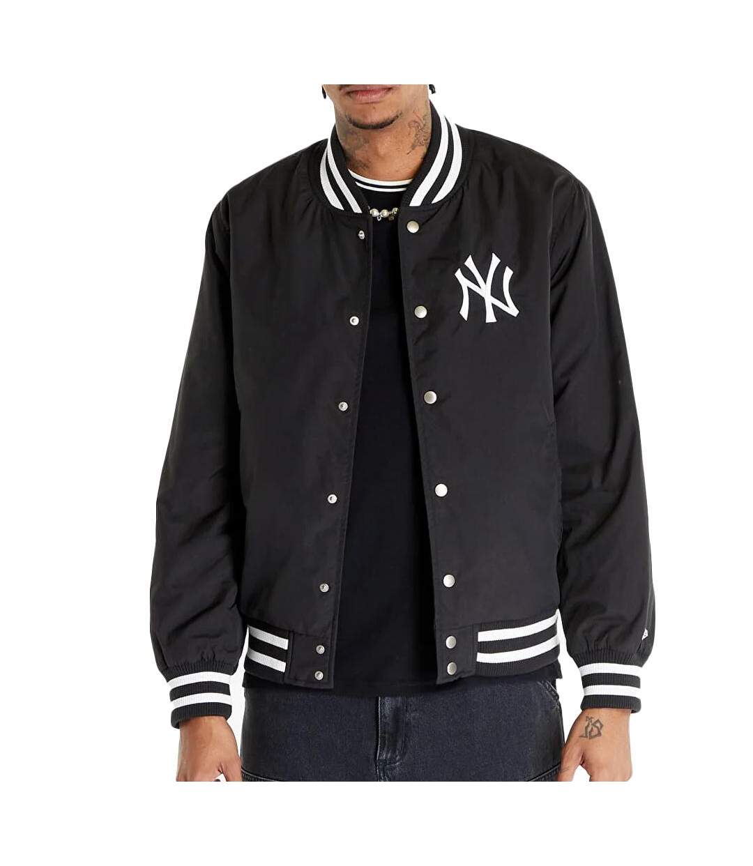 Veste Bomber Noir/Blanc Homme New Era Neyyan - M-1