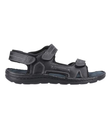 Mens alistair leather sandals black Hush Puppies