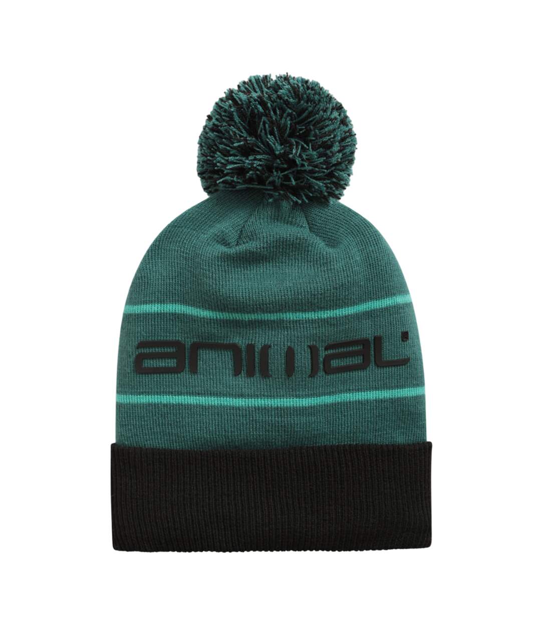 Dylan Pom Pom Recycled Skiing Beanie Green Animal-1