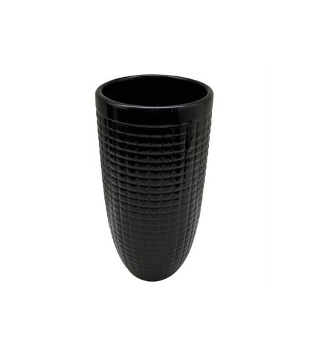 Paris Prix - Vase Déco En Céramique quadri 27cm Noir