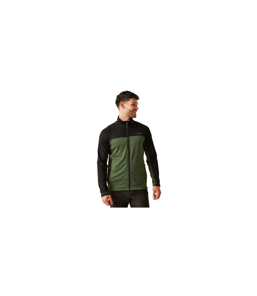 Mens Highton V Fleece Jacket Nephrite Green Black Regatta-1