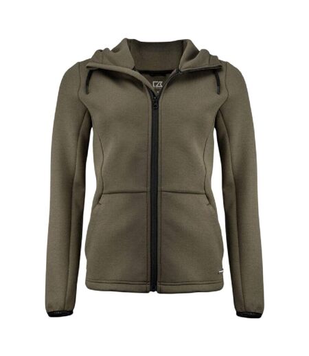 Womens/ladies Pemberton Lightweight Full Zip Hoodie Ivy Green Cutter & Buck