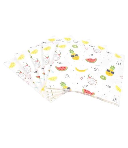 Lot de 20 Serviettes en Papier Happy Sunshine 33x33cm Blanc