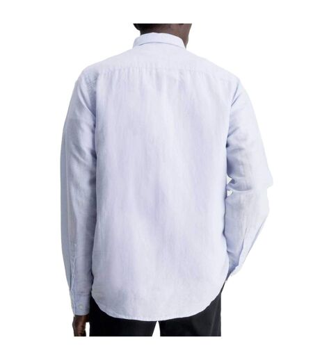 Mens Linen Regular Shirt Blue Calvin Klein