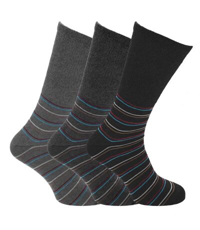 Mens Extra Wide Socks 3 Pairs Grey Generic