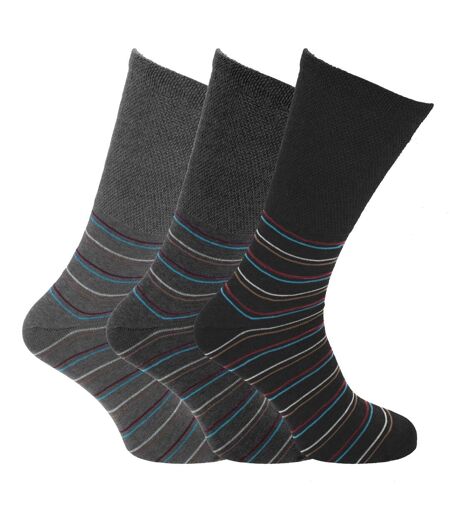 Mens Extra Wide Socks 3 Pairs Grey Generic