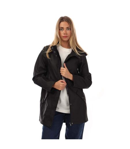 Womens/ladies Malou Coated Raincoat Black Vero Moda