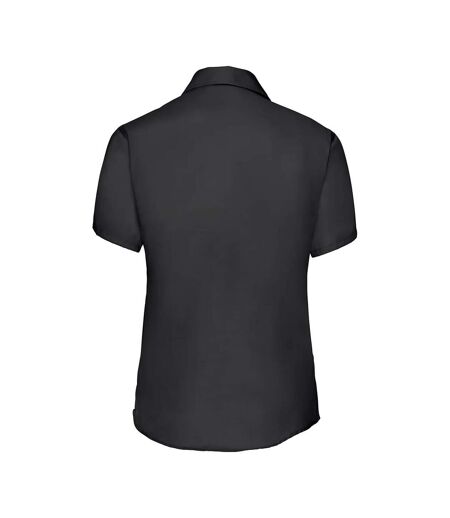 Russell Collection Womens/Ladies Ultimate Non-Iron Short-Sleeved Shirt (Black)