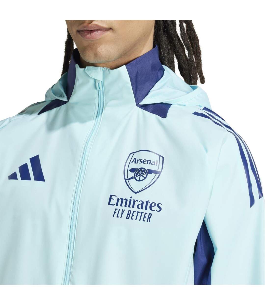 Mens 2024/2025 Arsenal Fc All Weather Jacket Blue Adidas-4