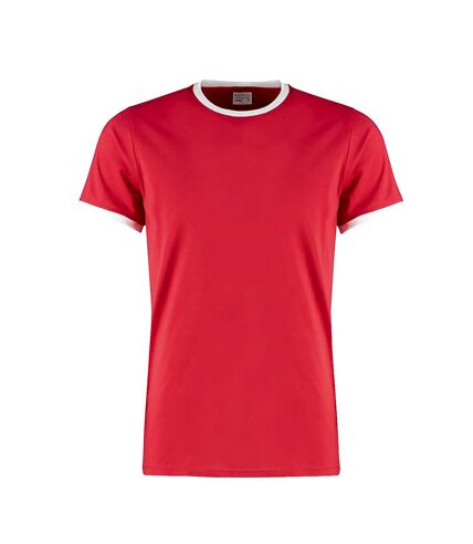 Kustom Kit Mens Fashion Fit Ringer T-Shirt (Red/White)