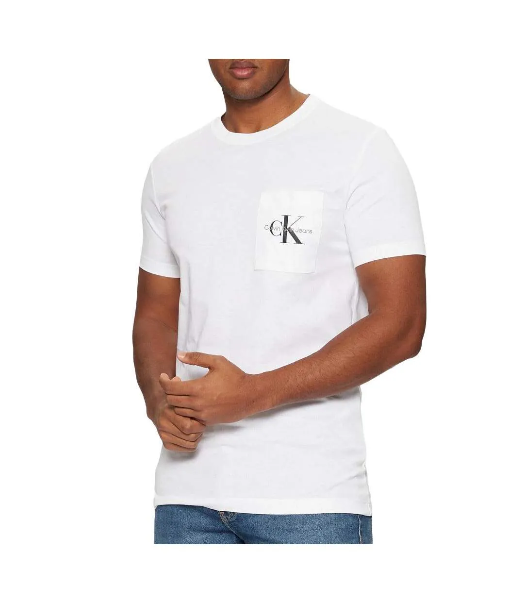 T-Shirt blanc homme calvin klein jeans core monologo-1