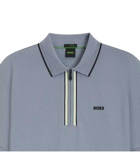 Mens Philix Quick Dry Short-sleeved Polo Shirt Dark Grey Boss