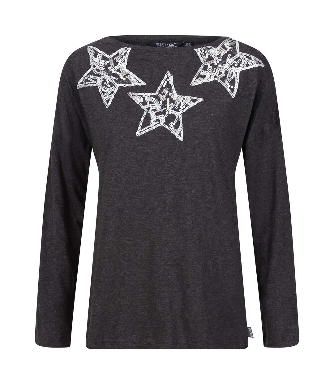 Womens/ladies carlene stars long-sleeved t-shirt dark grey Regatta