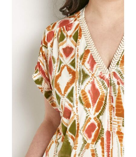 T-shirt col V ample manches courtes