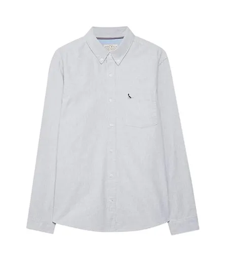 Mens Plain Oxford Shirt Light Ash Jack Wills