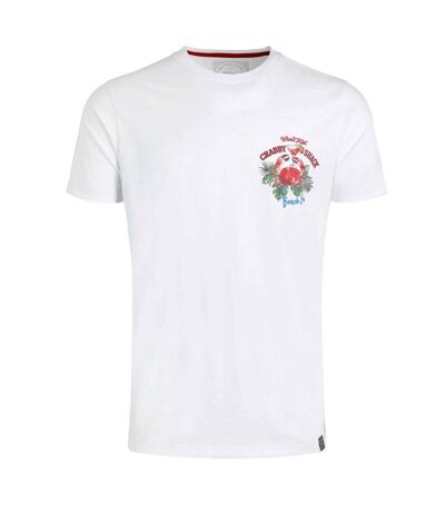 Mens crabby shack back print t-shirt white Weird Fish
