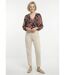 Blouse col V manches longues voile fleuri-3