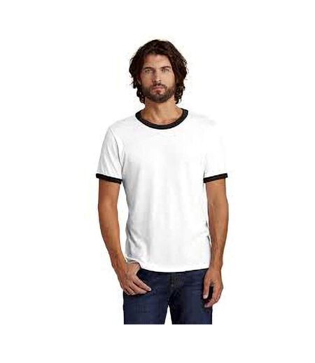 Alternative Apparel Mens 50/50 Vintage Jersey Ringer T-Shirt (White/Black) - UTRW7149
