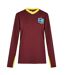 Womens/ladies West Indies Regular Long-sleeved Cricket T-shirt Maroon Castore-1