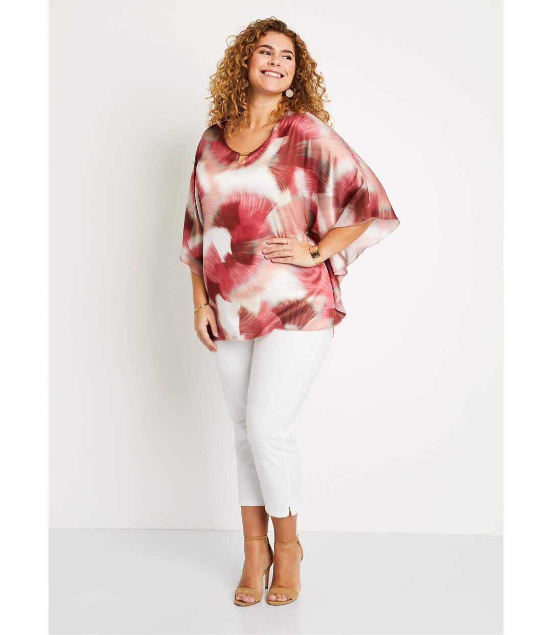 Tunique longue ample imprimé tie & dye-3