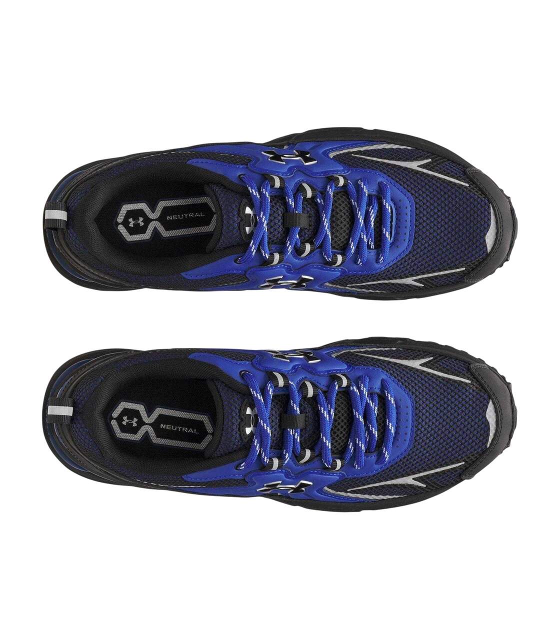 Womens/ladies Apparition Tech Logo Leather Trainers Blue Under Armour-3