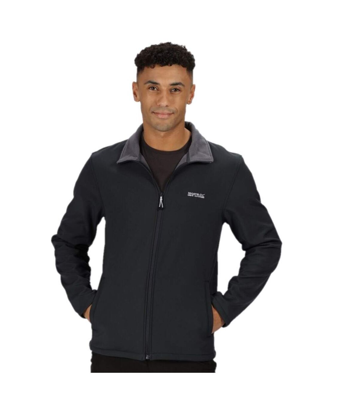 Regatta Mens Cera V Wind Resistant Soft Shell Jacket (Black)