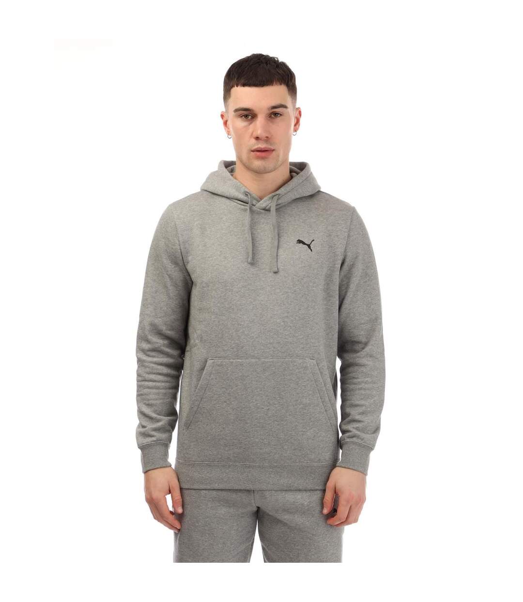 Sweat À Capuche Style Petit Logo Homme Gris Puma-2