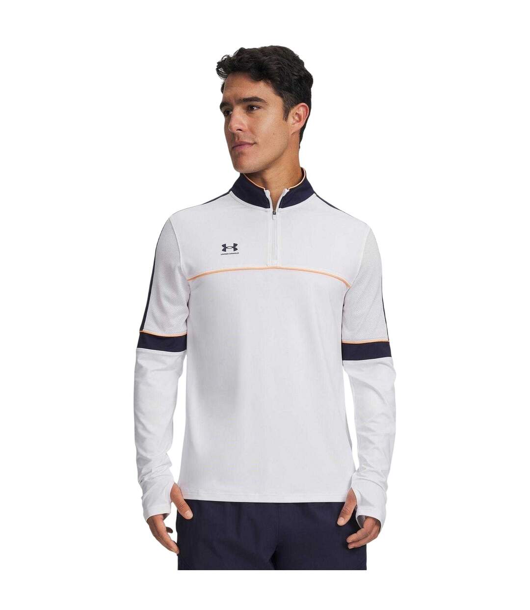 Mens Challenger Tracksuit Top White Navy Under Armour-1