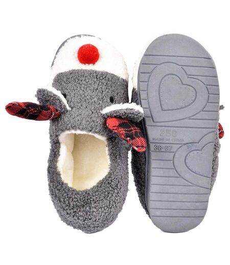 PANTOUFLE Femme Chausson Fantaisie YL31 GRIS