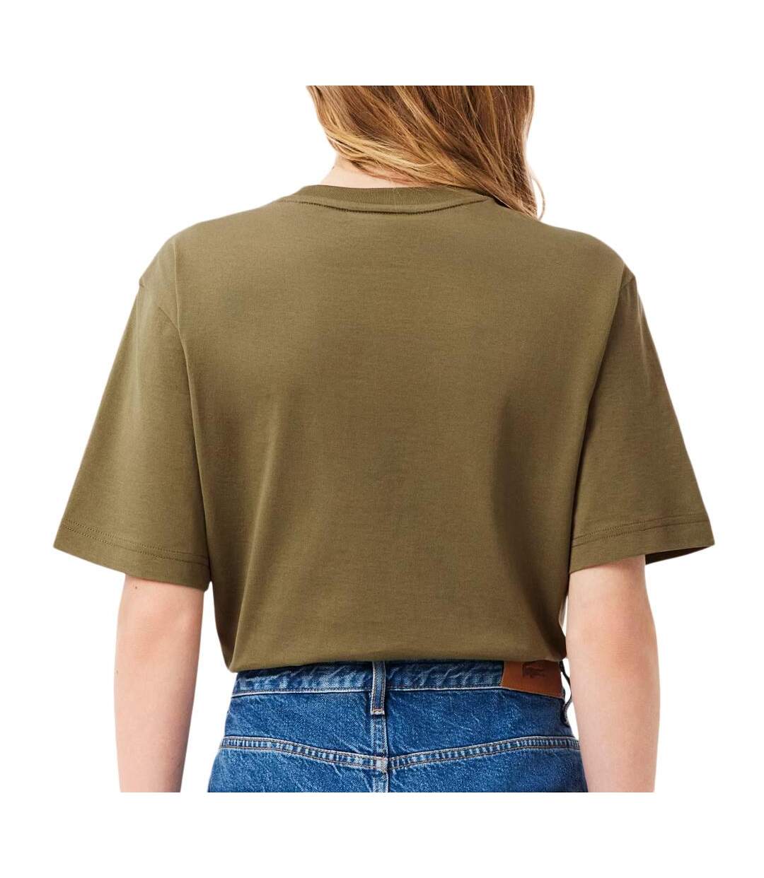 T-shirt kaki femme lacoste tf7215 - 32-2