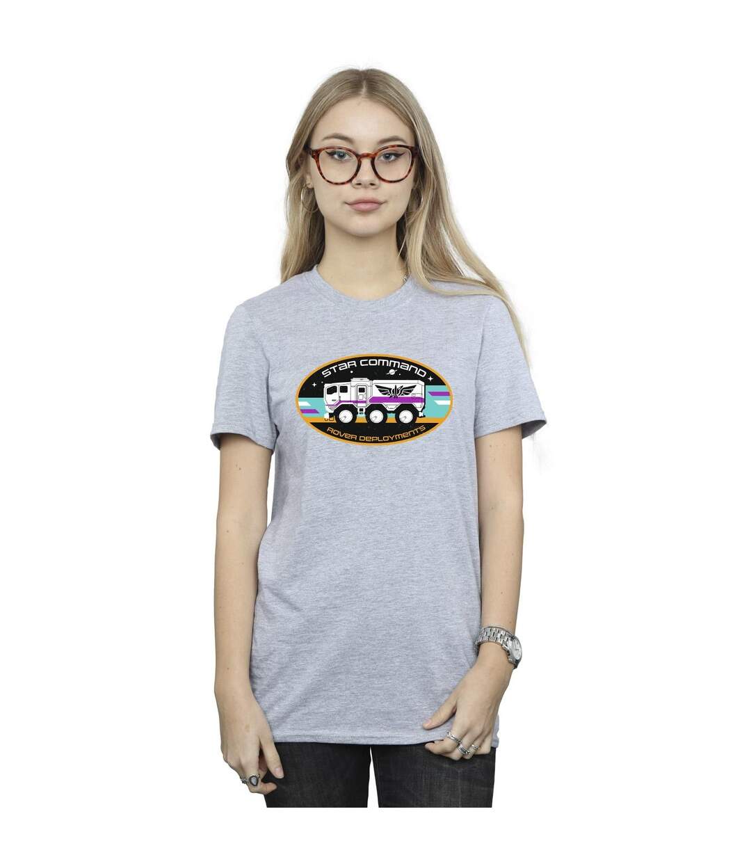 Disney Femme/Ladies Lightyear Rover Deployment Cotton Boyfriend T-Shirt (Gris sportif) - UTBI33976-2