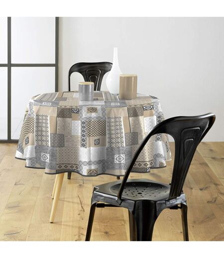 Nappe Ronde Imprimé Costa 160cm Beige