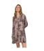 Womens/ladies Leopard Print Long-sleeved Mini Shirt Dress Brown Lily And Lionel-4