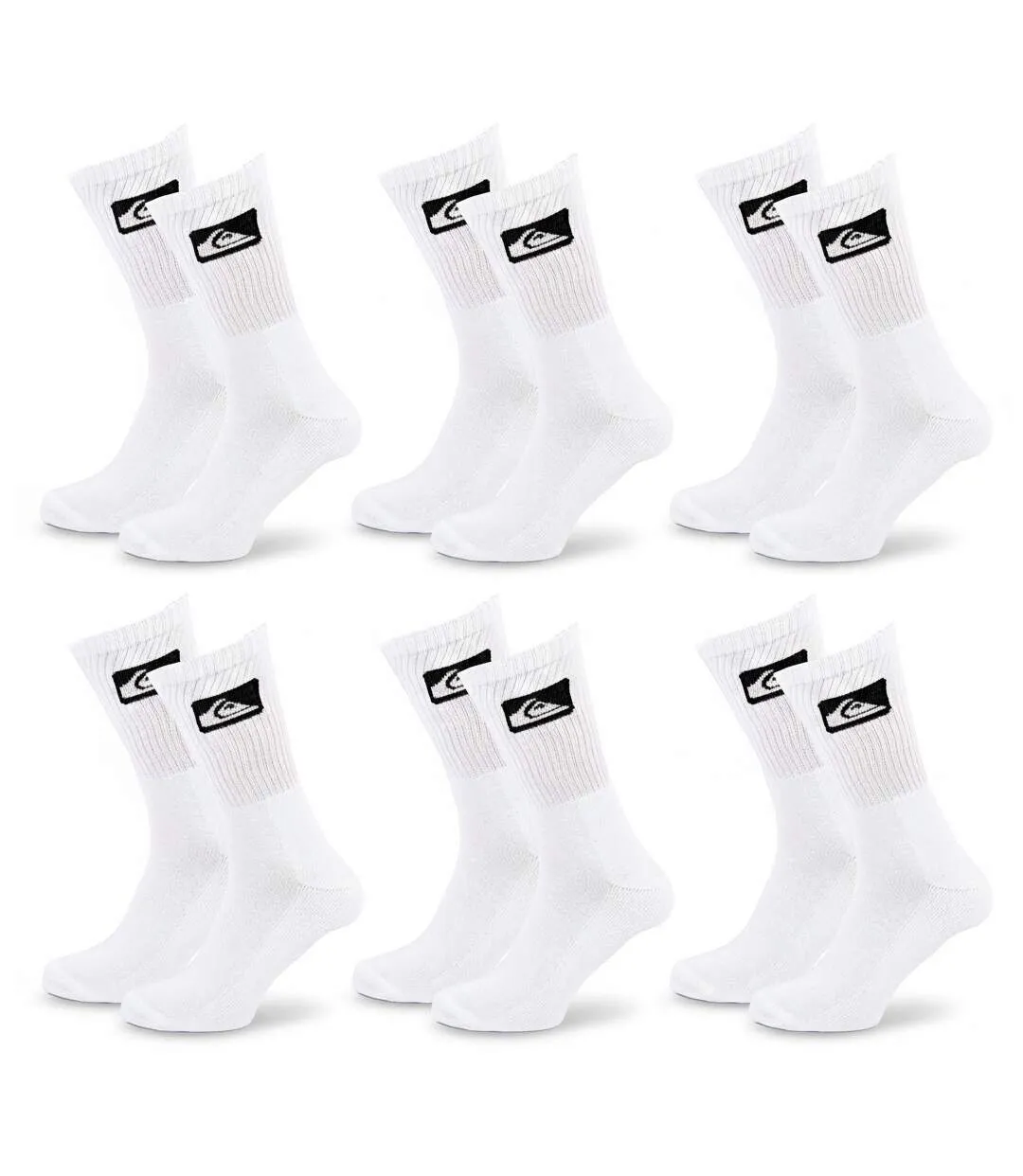 Quiksilver Pack de Chaussettes Homme Crew  Lot 6 Paires Sport Cushioned-1