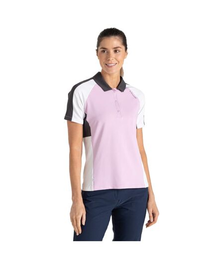 Womens/ladies Hazelmere Nosilife Short-sleeved Golf Polo Shirt Orchid White Craghoppers
