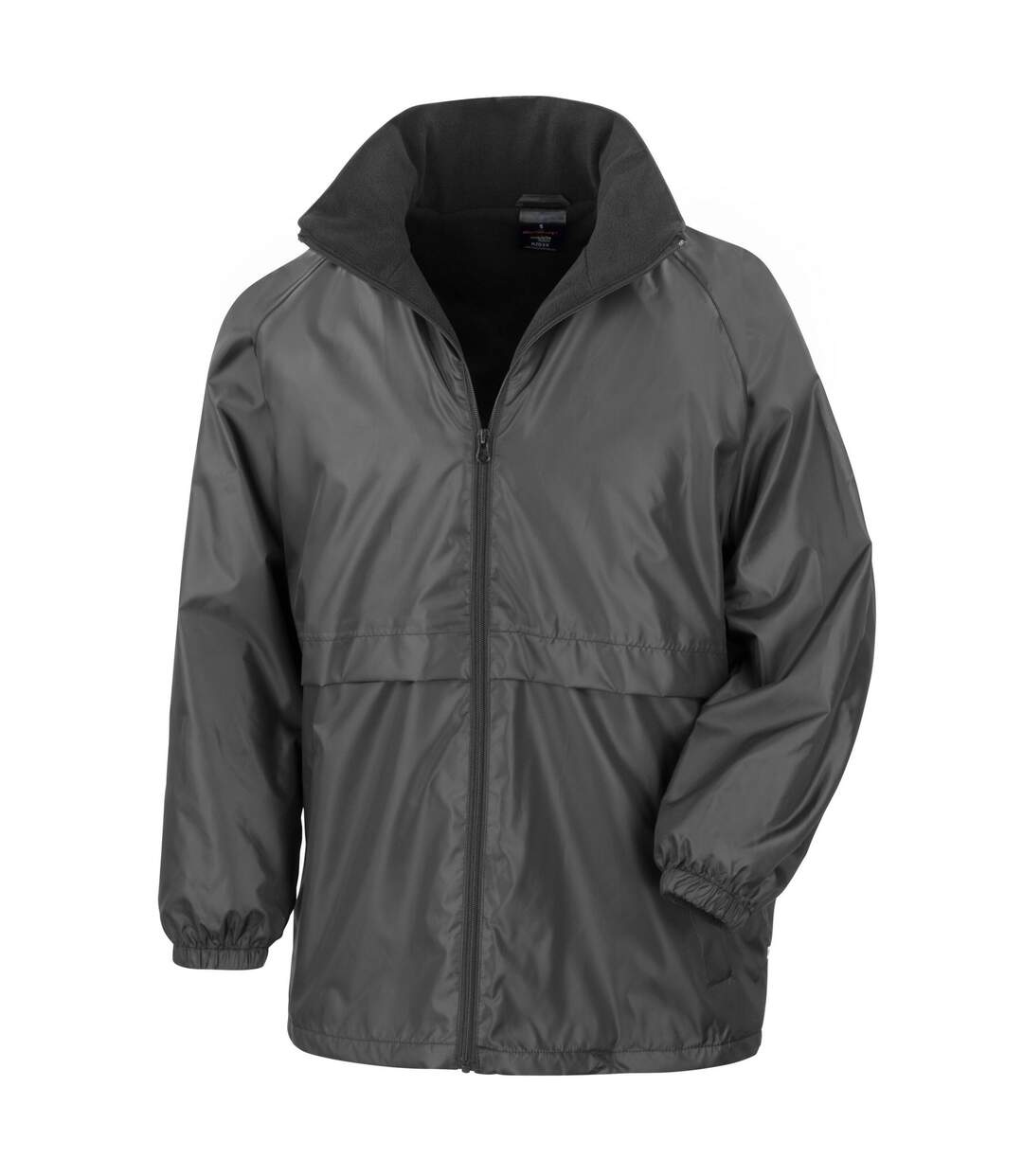 Mens microfleece lined waterproof jacket black Result Core-1