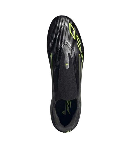 Mens F50 League Laceless Firm Ground Football Boots Black Lemon Adidas