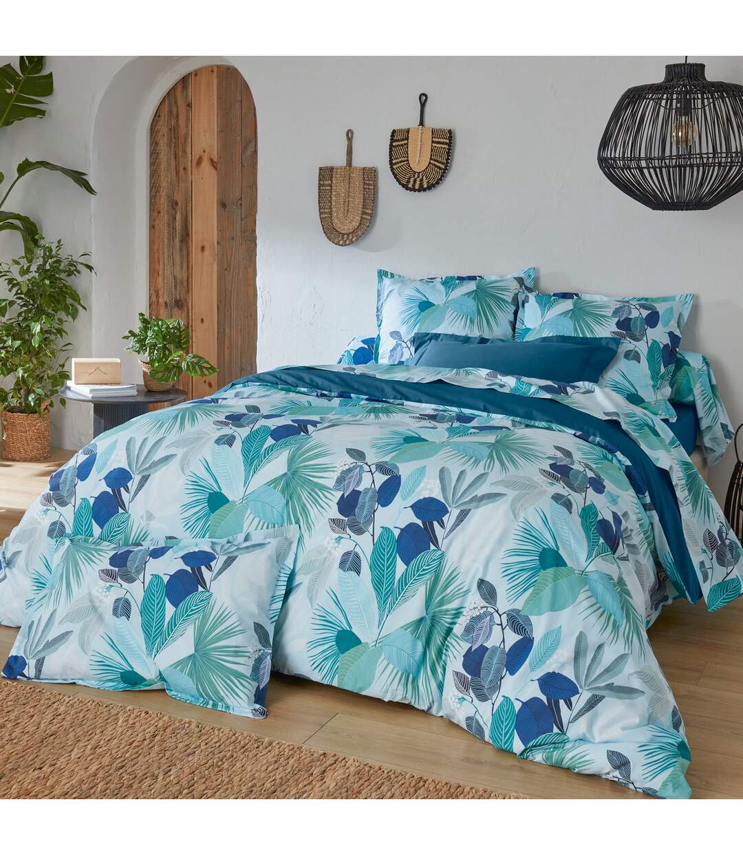 Drap plat percale de coton MOOREA PACIFIC bleu cobalt-2
