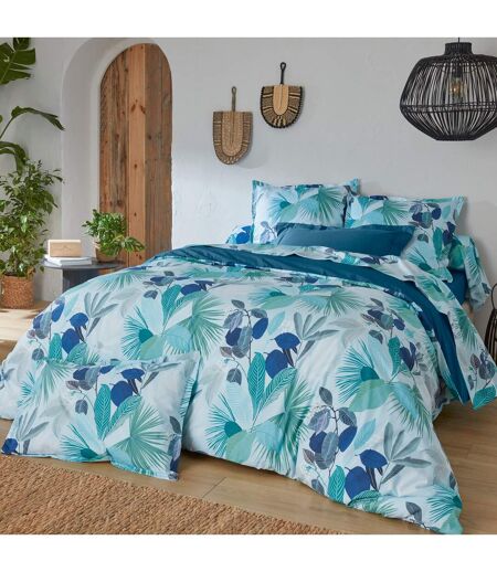 Drap plat percale de coton MOOREA PACIFIC bleu cobalt