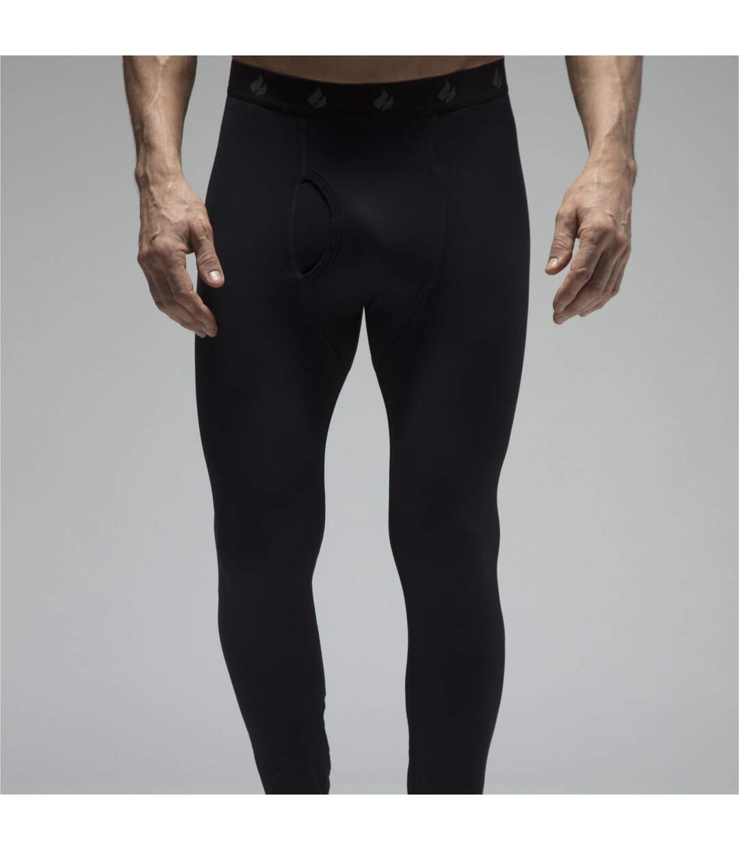 Mens Fleece Lined Base Layer Thermal Long John Bottoms-4