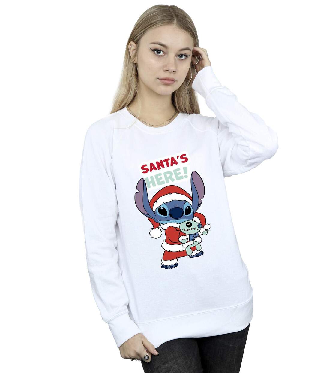 Disney Sweat-shirt Womens/Ladies Lilo & Stitch Santa's Here (Blanc) - UTBI23058-2
