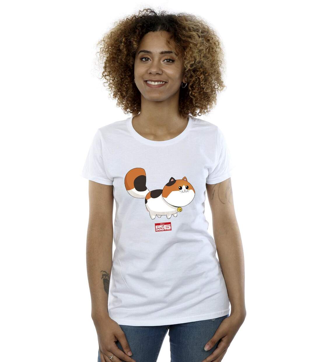 Disney - T-shirt BIG HERO BAYMAX KITTEN POSE - Femme (Blanc) - UTBI13466-2