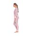 Womens/ladies Buffalo Check Thermal Long Pyjama Set Pink Grey Keanu-3