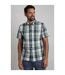 Mens judd checked organic cotton short-sleeved shirt dusty white Weird Fish-3
